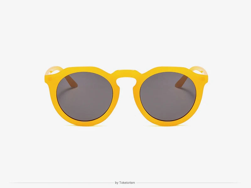 Toketorism-Round plástico amarelo óculos para as mulheres, design retro, qualidade, elegante, 9133
 Óculos de Sol Infantil Flexível - SunKids solares