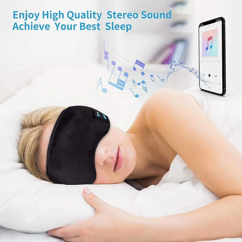 Máscara de olho sem fio Bluetooth Sleep, Sombreamento inteligente, 3D Soft Elastic, Fones de ouvido confortáveis, Máscara para dormir