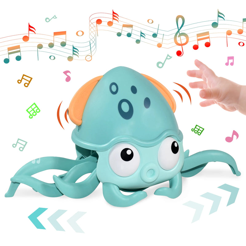 Induction Escape Crab Octopus Crawling Toy para crianças, animais eletrônicos, brinquedos musicais, educacionais, criança, brinquedo em movimento