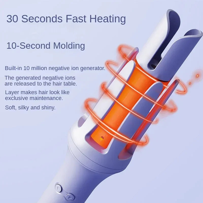 Automatic Hair Curler Stick, Ion Negativo, Modelador Cerâmico Elétrico, Aquecimento Rápido, Rotating Magic Curling Iron, Hair Care Styling Tool