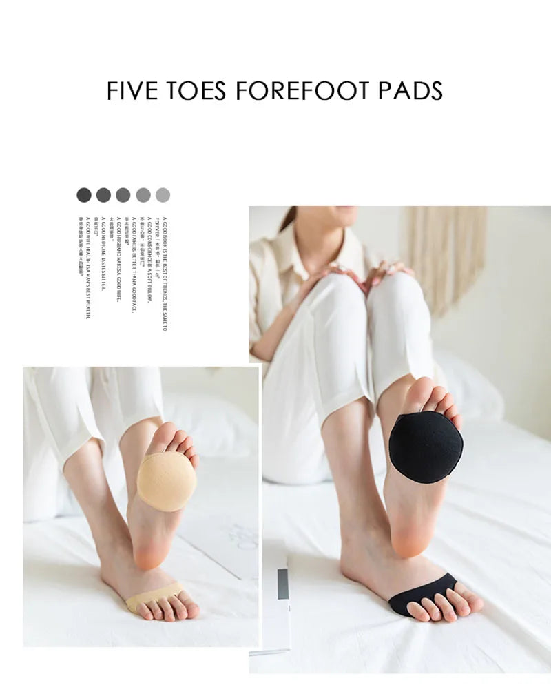 Five Toes Anepé Pads para Mulheres, Salto Alto Meia Palmilha, Calos, Calos, Foot Pain Care, Meias de Choque, Toe Pad Inserts Almofada Terapêutica para os Pés