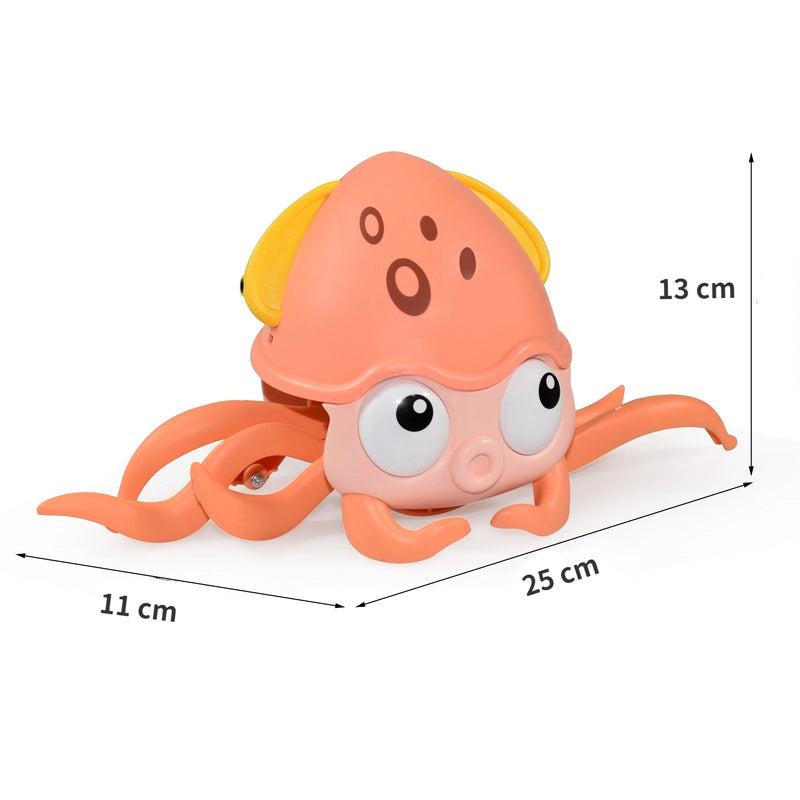 Induction Escape Crab Octopus Crawling Toy para crianças, animais eletrônicos, brinquedos musicais, educacionais, criança, brinquedo em movimento