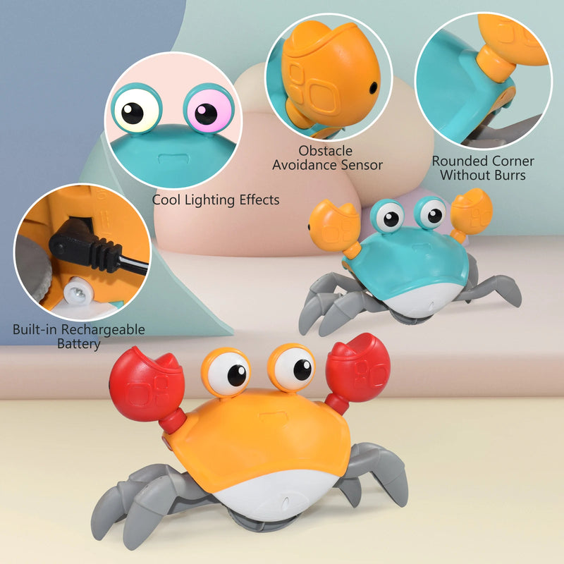 Induction Escape Crab Octopus Crawling Toy para crianças, animais eletrônicos, brinquedos musicais, educacionais, criança, brinquedo em movimento